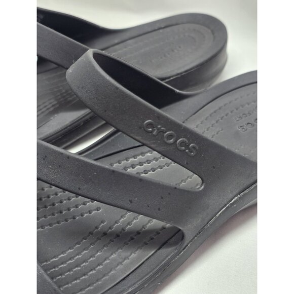 Crocs Swift water Seasonal Sandal Slide Lightweight All Black Size 8 - Picture 4 of 15